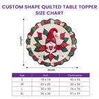 Snowman Peppermint Joy Custom Shape Quilted Table Topper