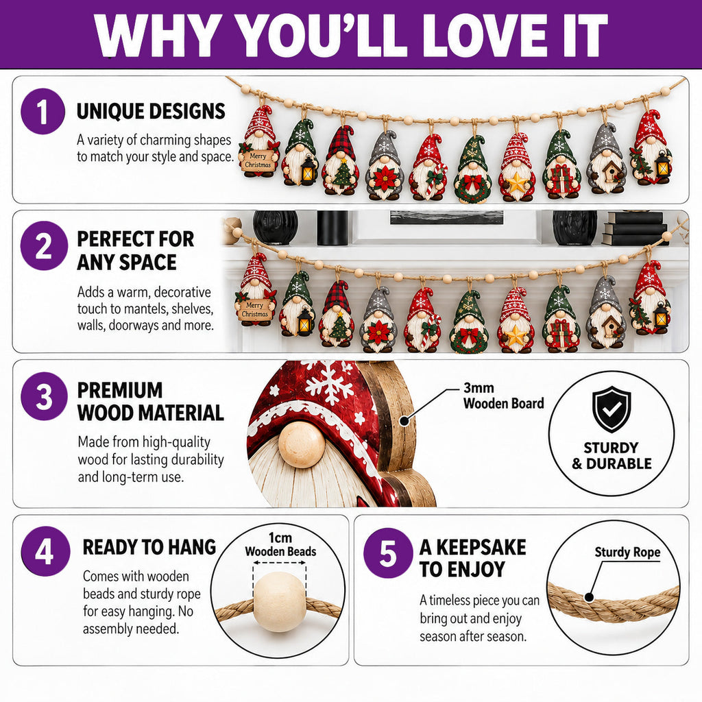 Nutcracker Custom Shape Wooden Garland
