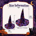 Magical Cats and Spiderwebs Quilted Navy Witch Hat