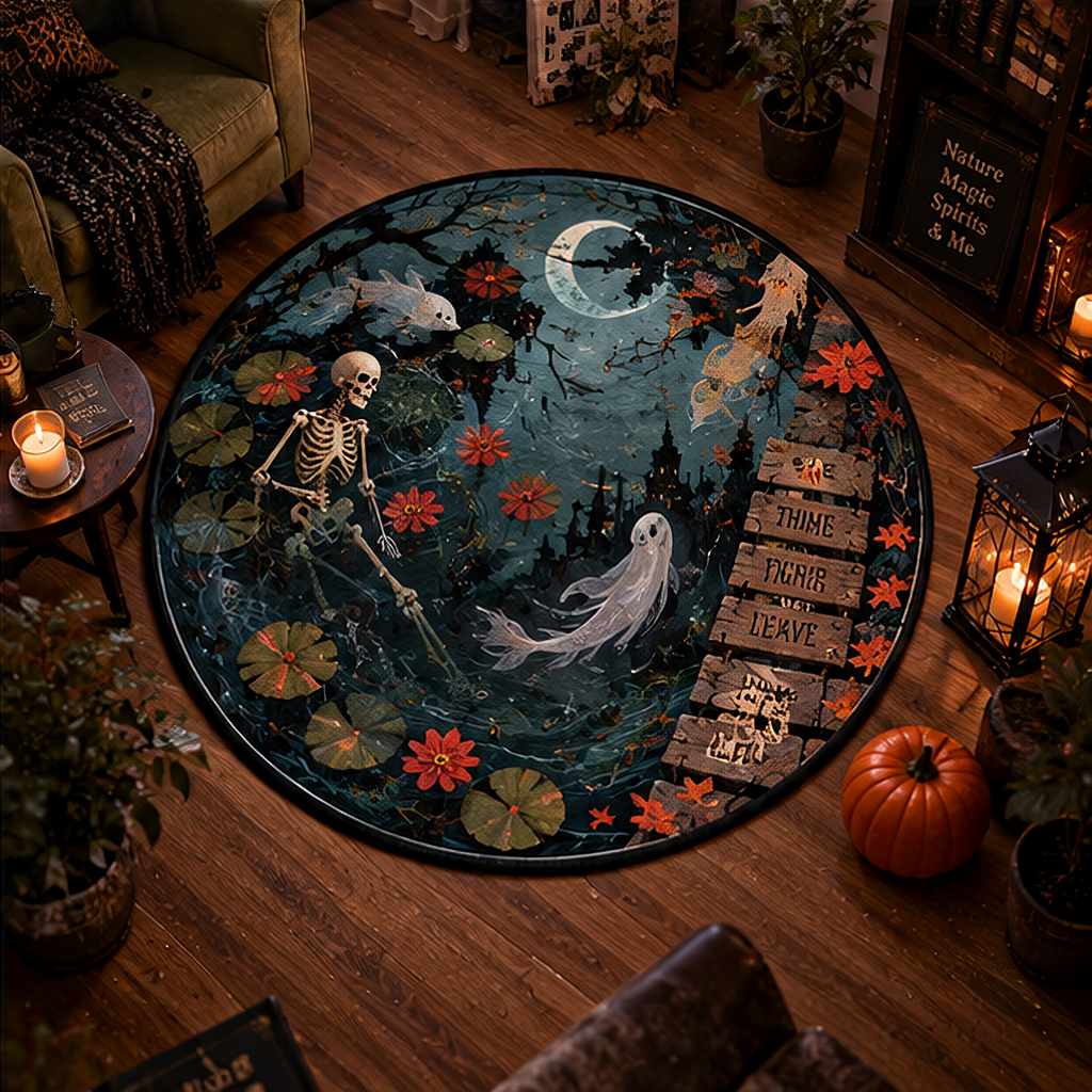 Whimsical Spooky Carnival & Potion 3D Area Rug – Soft Mat