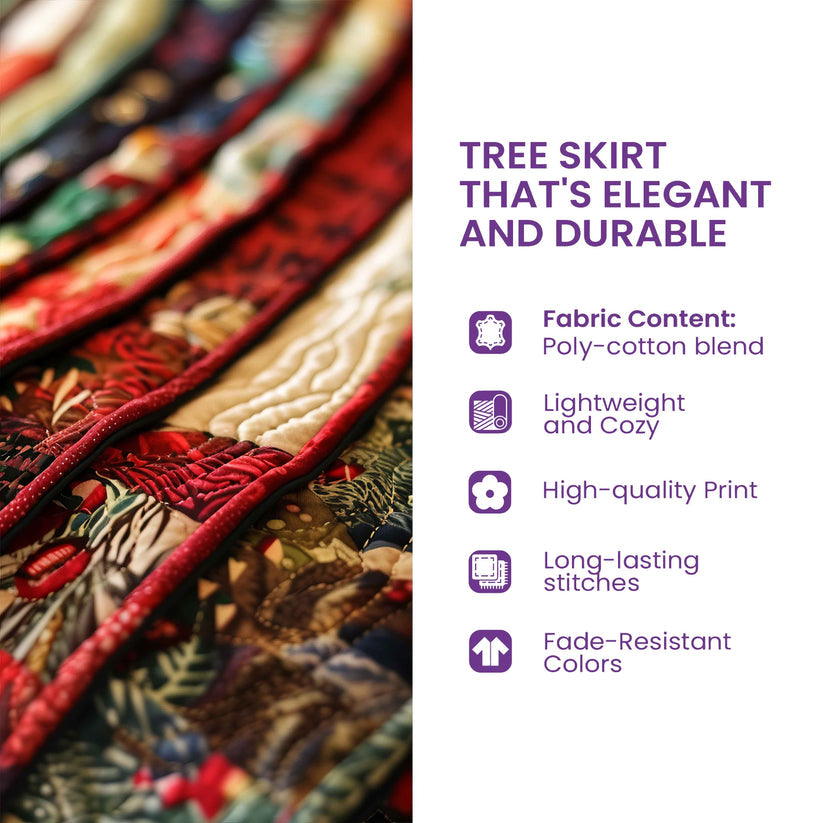 Starry Galaxy Celestial Dragon Quilted Tree Skirt